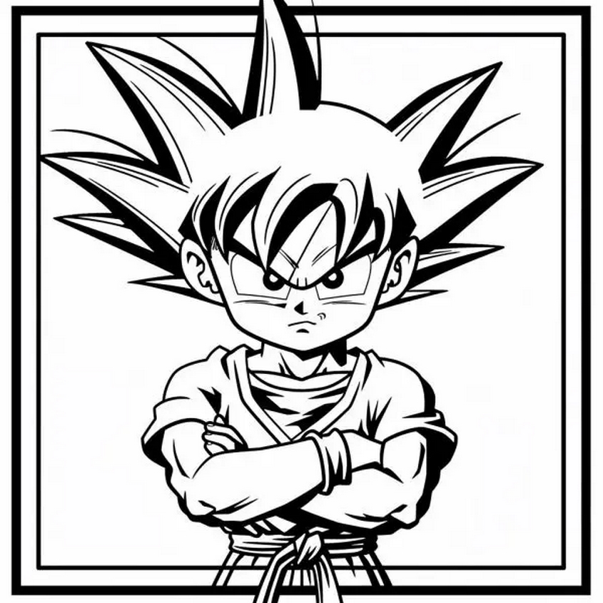 Tranh tô màu Songoku còn nhỏ - 33