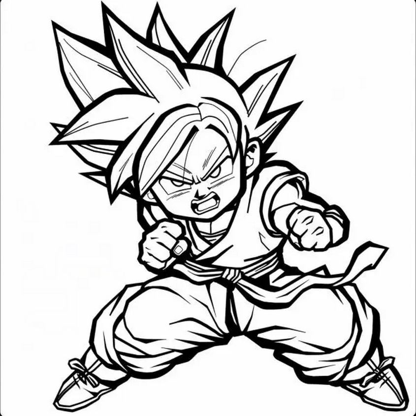 Tranh tô màu Songoku còn nhỏ - 34