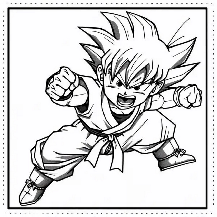 Tranh tô màu Songoku còn nhỏ - 36