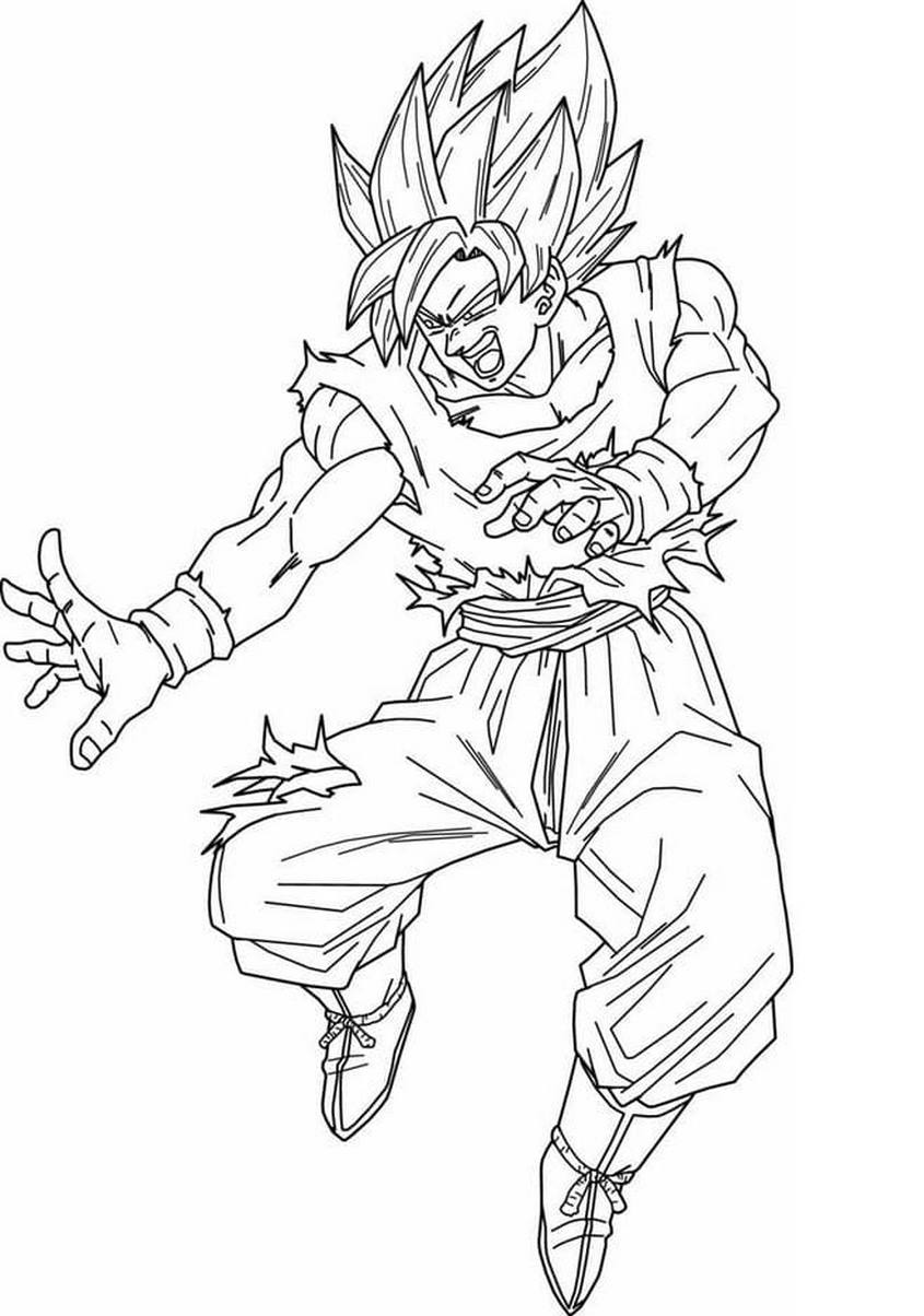 Tranh tô màu Songoku trưởng thành - 64