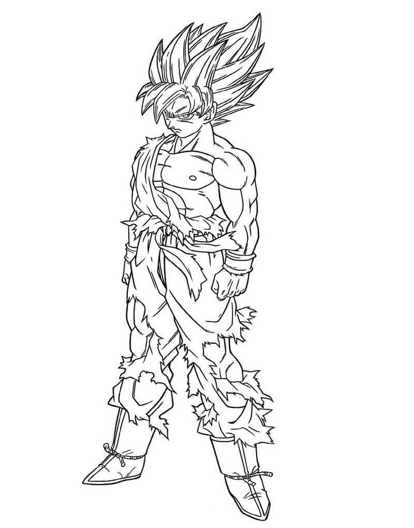 Tranh tô màu Songoku trưởng thành - 62