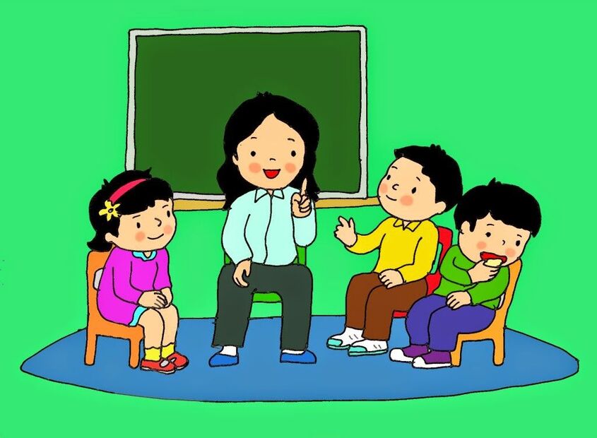 Tranh chủ đề trường mầm non 1