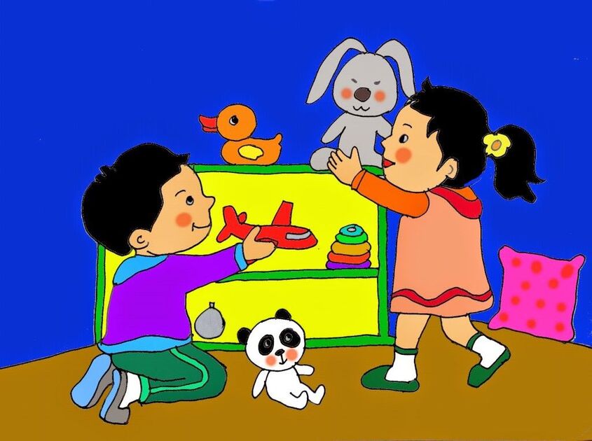 Tranh chủ đề trường mầm non 3