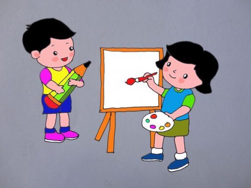 Tranh chủ đề trường mầm non 19