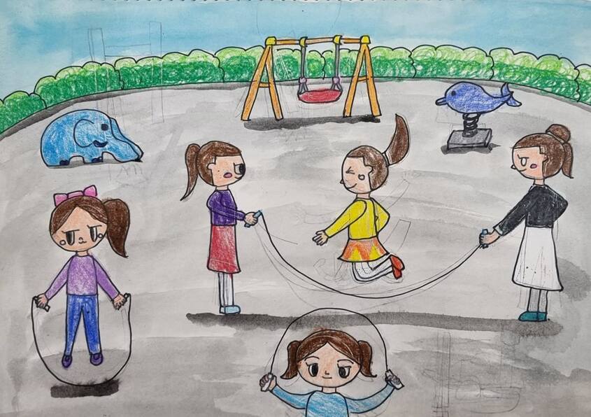 Tranh chủ đề trường mầm non 27