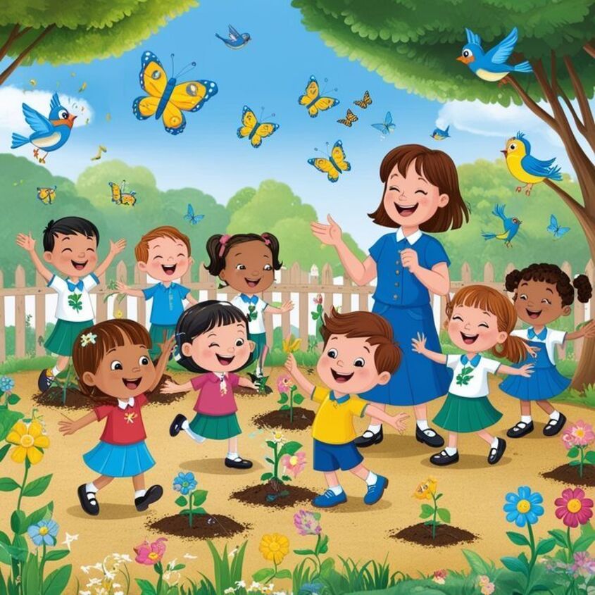 Tranh chủ đề trường mầm non 30