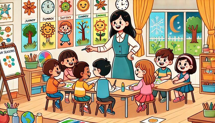 Tranh chủ đề trường mầm non 31