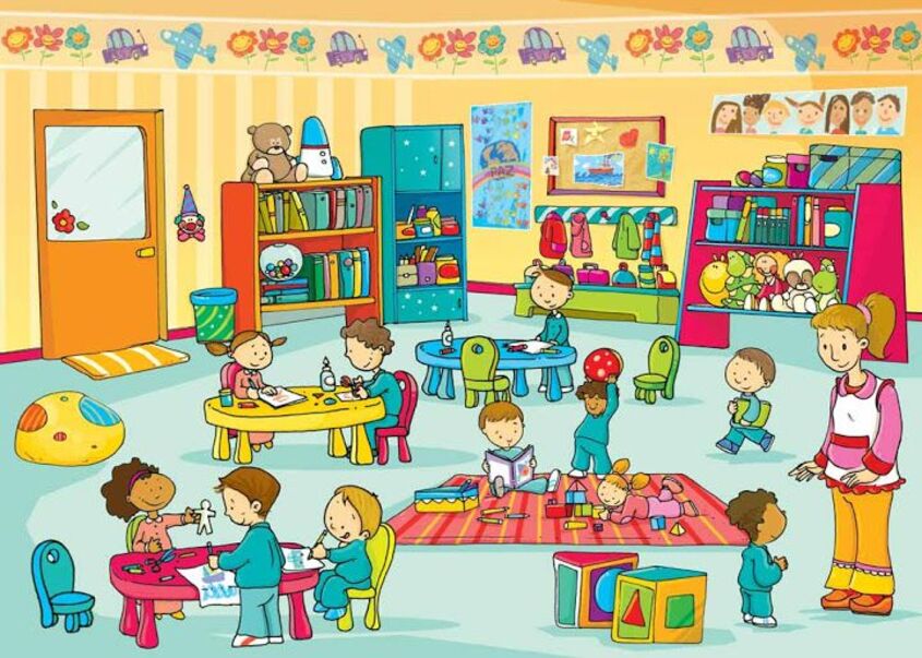 Tranh chủ đề trường mầm non 39