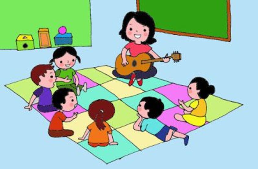 Tranh chủ đề trường mầm non 7