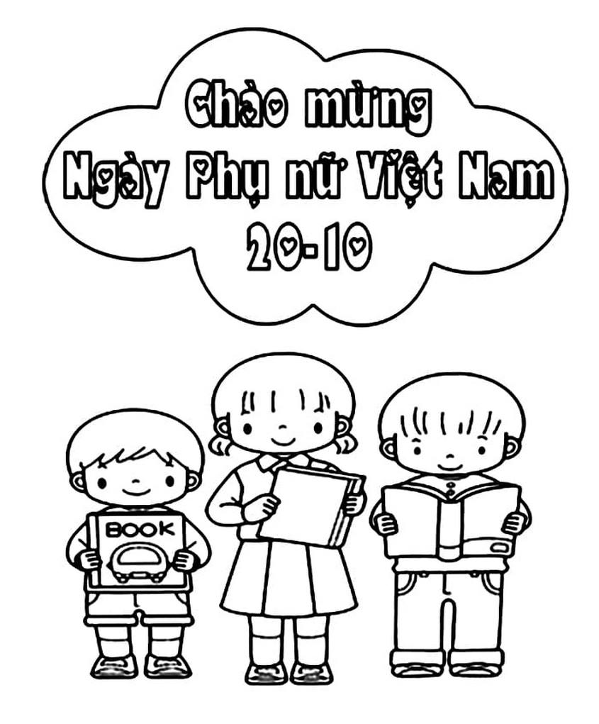 Tranh tô màu thiệp chúc mừng ngày 20-10 - 11 Tranh tô màu thiệp chúc mừng ngày 20-10 - 11