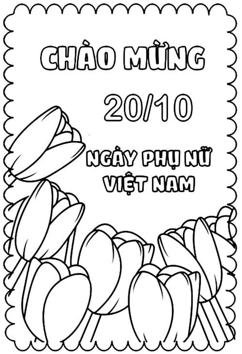 Tranh tô màu thiệp chúc mừng ngày 20-10 - 6 Tranh tô màu thiệp chúc mừng ngày 20-10 - 6