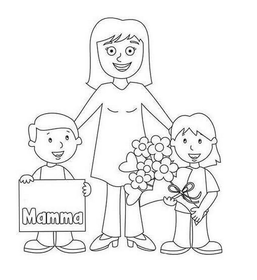 Tranh tô màu bé tặng hoa ngày 20-10 - 9 Tranh tô màu bé tặng hoa ngày 20-10 - 9