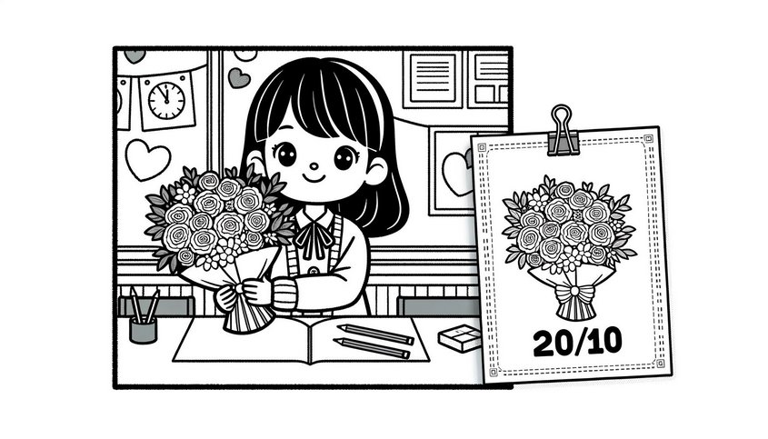 Tranh tô màu thiệp chúc mừng ngày 20-10 - 5 Tranh tô màu thiệp chúc mừng ngày 20-10 - 5