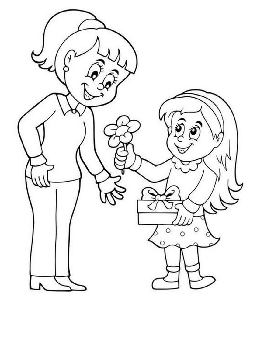 Tranh tô màu bé tặng hoa ngày 20-10 - 13 Tranh tô màu bé tặng hoa ngày 20-10 - 13