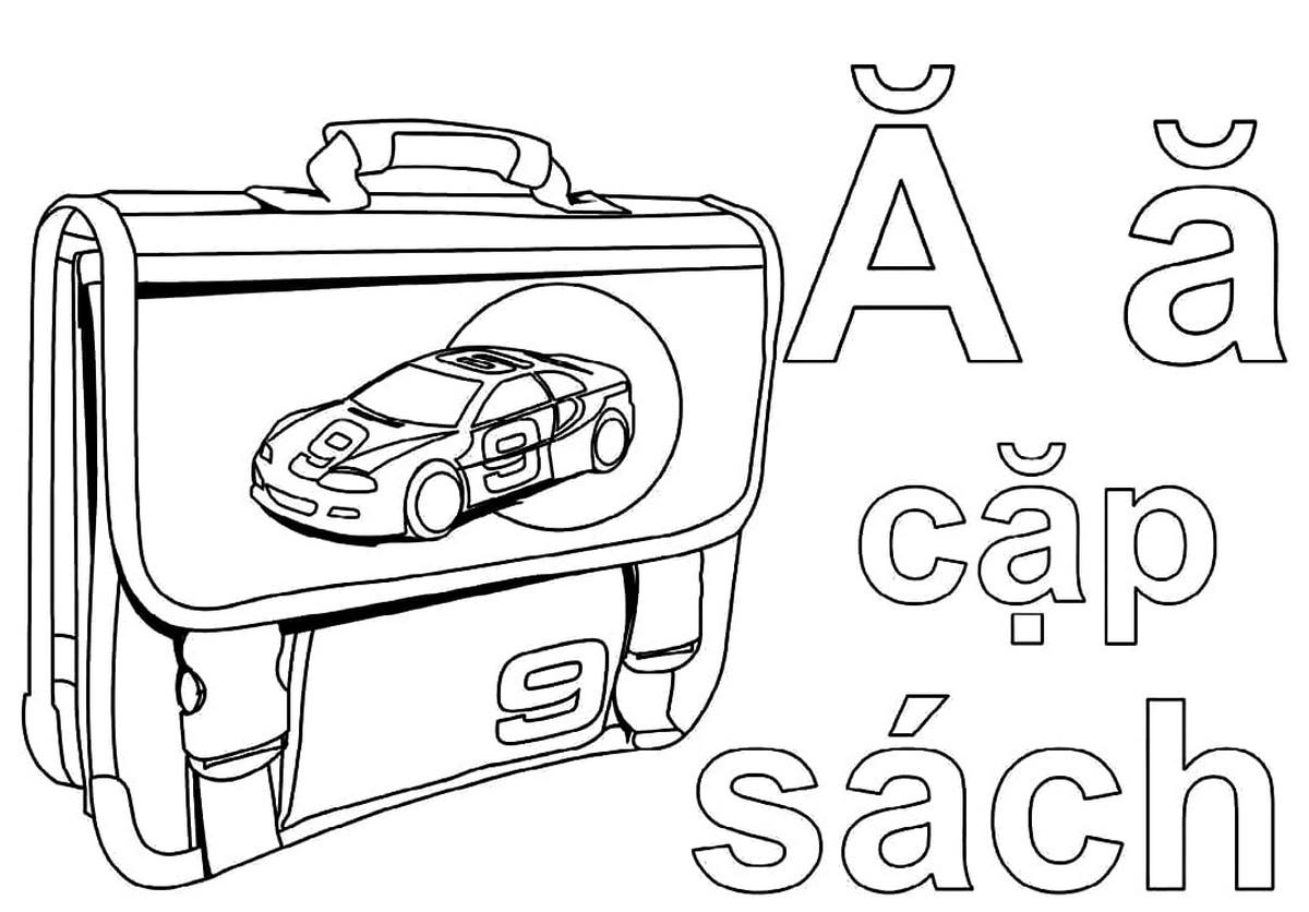 Tranh tô màu chữ cái Ă Tranh tô màu chữ cái Ă