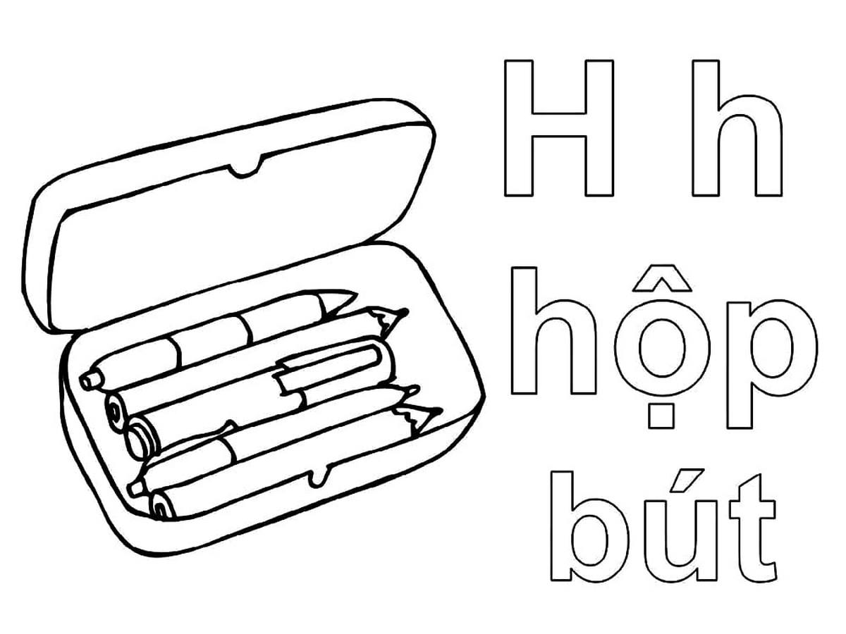 Tranh tô màu chữ cái H Tranh tô màu chữ cái H