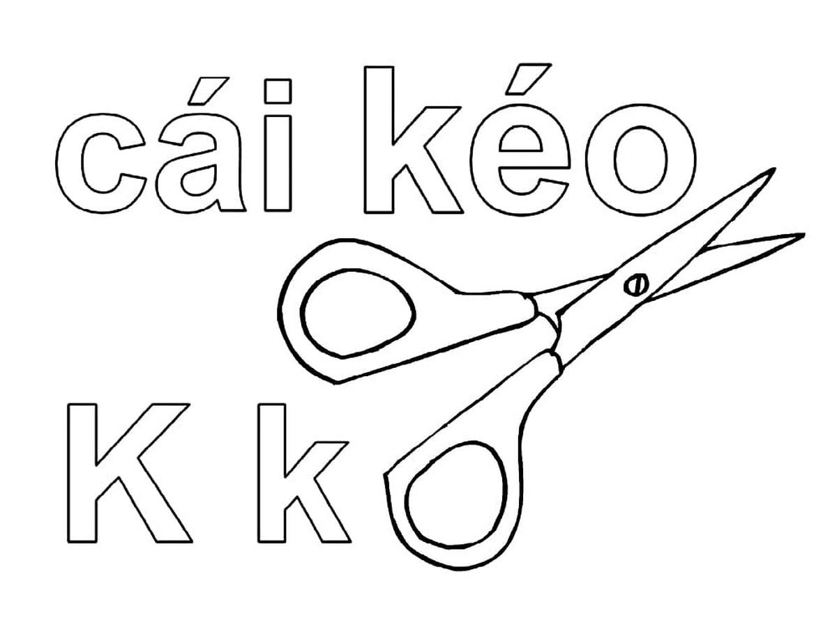 Tranh tô màu chữ cái K Tranh tô màu chữ cái K