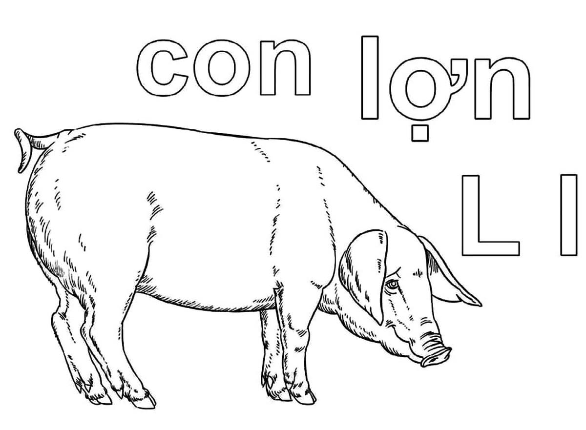 Tranh tô màu chữ cái L Tranh tô màu chữ cái L