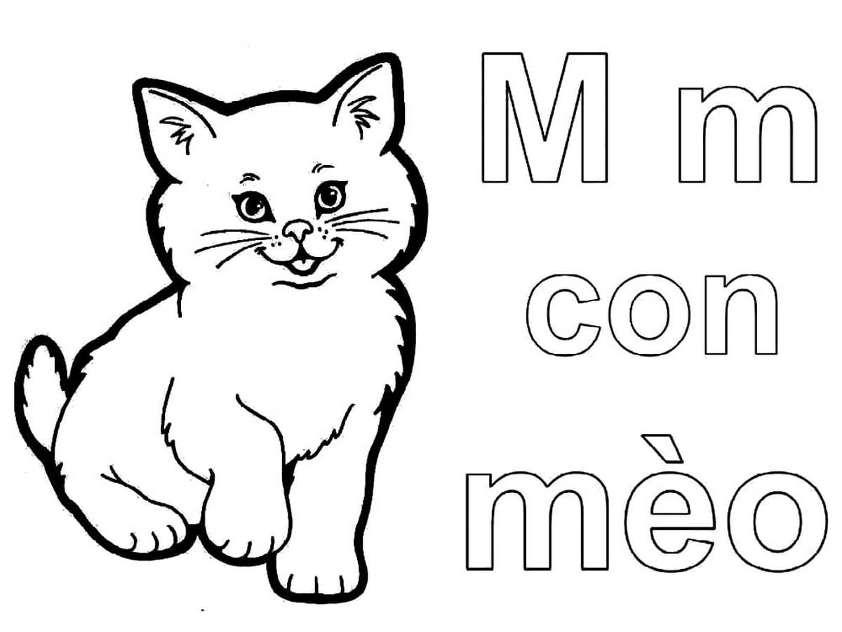 Tranh tô màu chữ cái M Tranh tô màu chữ cái M