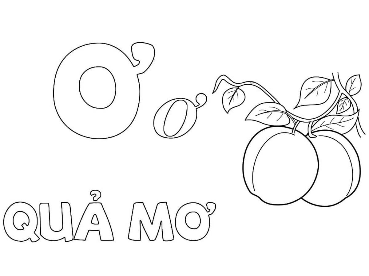 Tranh tô màu chữ cái Ơ Tranh tô màu chữ cái Ơ