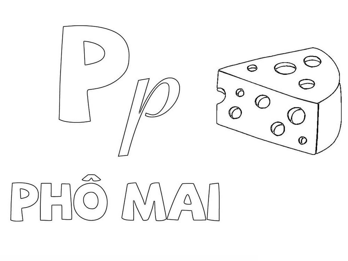 Tranh tô màu chữ cái P Tranh tô màu chữ cái P