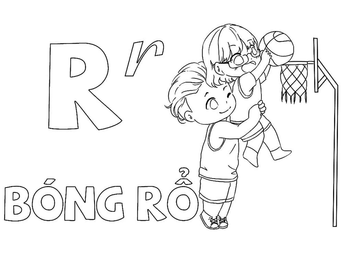 Tranh tô màu chữ cái R Tranh tô màu chữ cái R