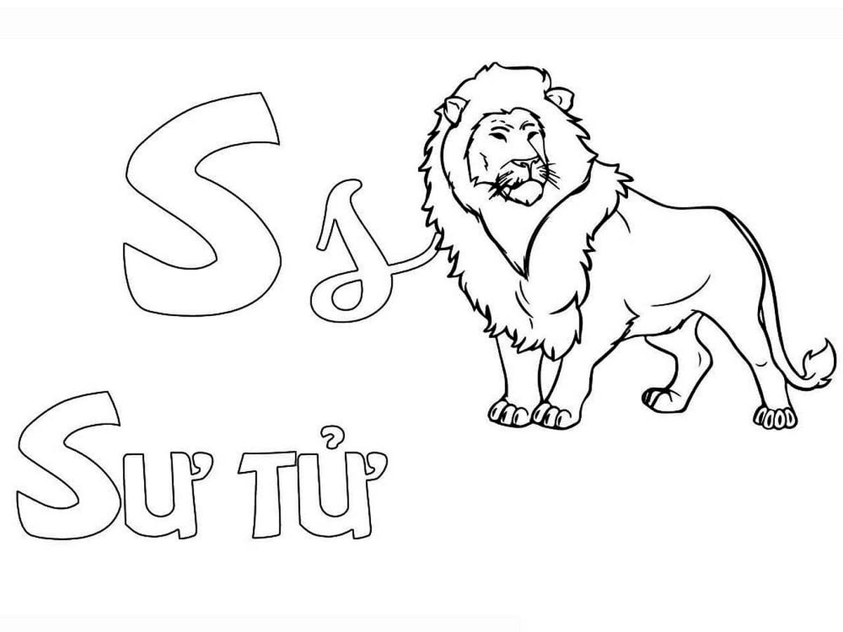 Tranh tô màu chữ cái S Tranh tô màu chữ cái S