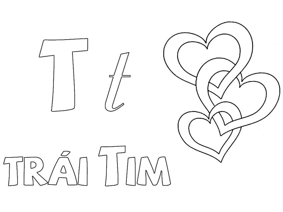 Tranh tô màu chữ cái T Tranh tô màu chữ cái T