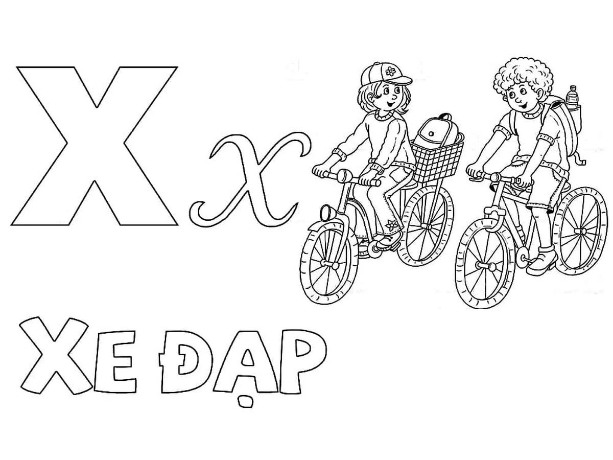 Tranh tô màu chữ cái X Tranh tô màu chữ cái X