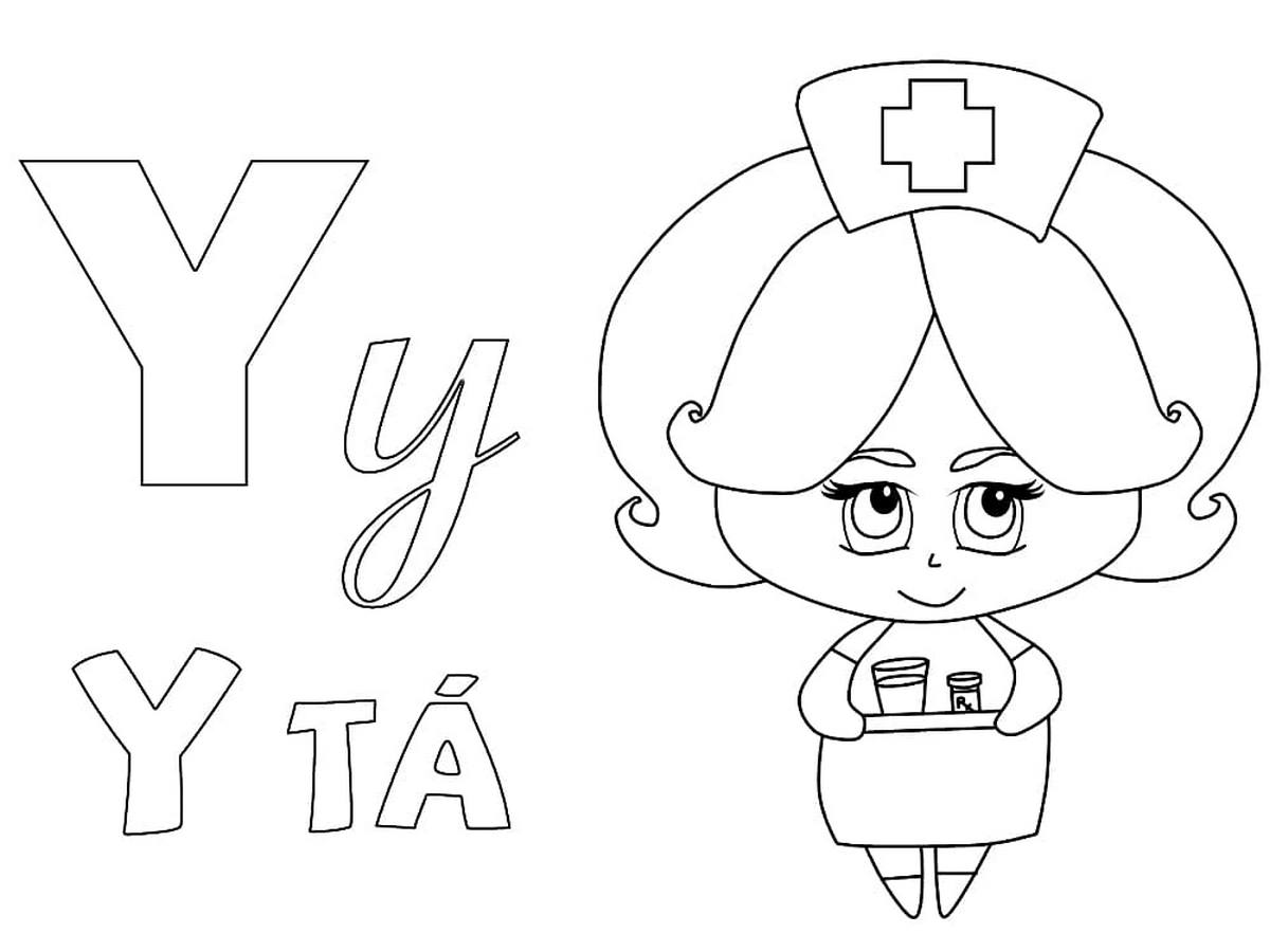 Tranh tô màu chữ cái Y Tranh tô màu chữ cái Y