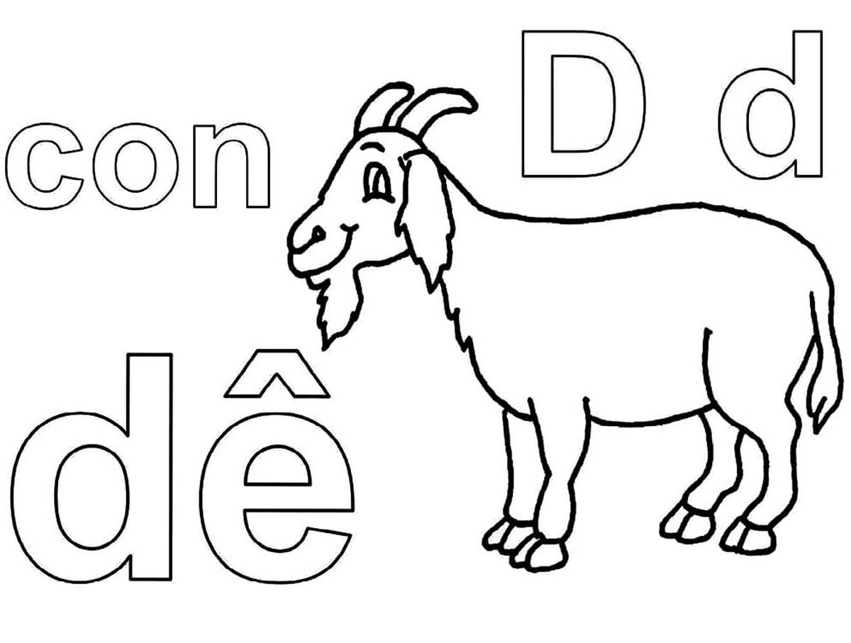 Tranh tô màu chữ cái D Tranh tô màu chữ cái D