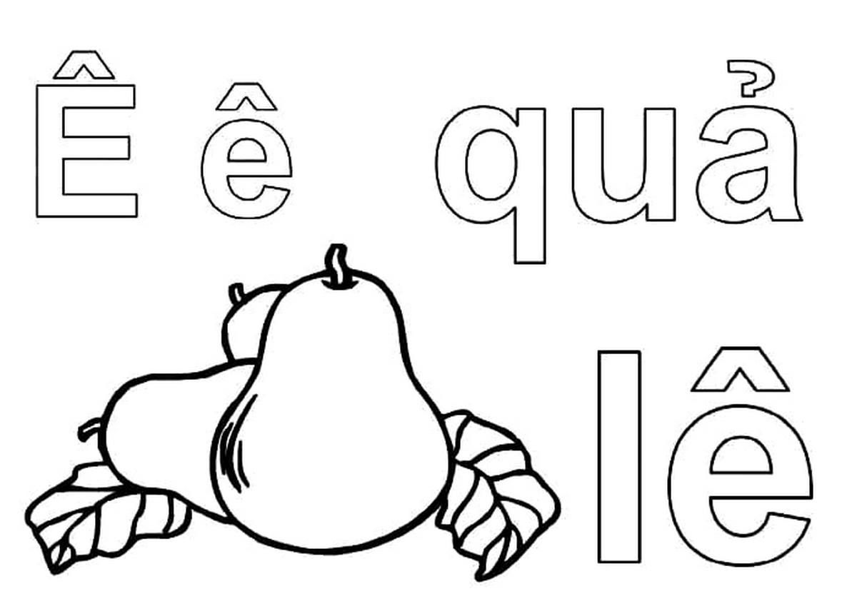 Tranh tô màu chữ cái Ê Tranh tô màu chữ cái Ê