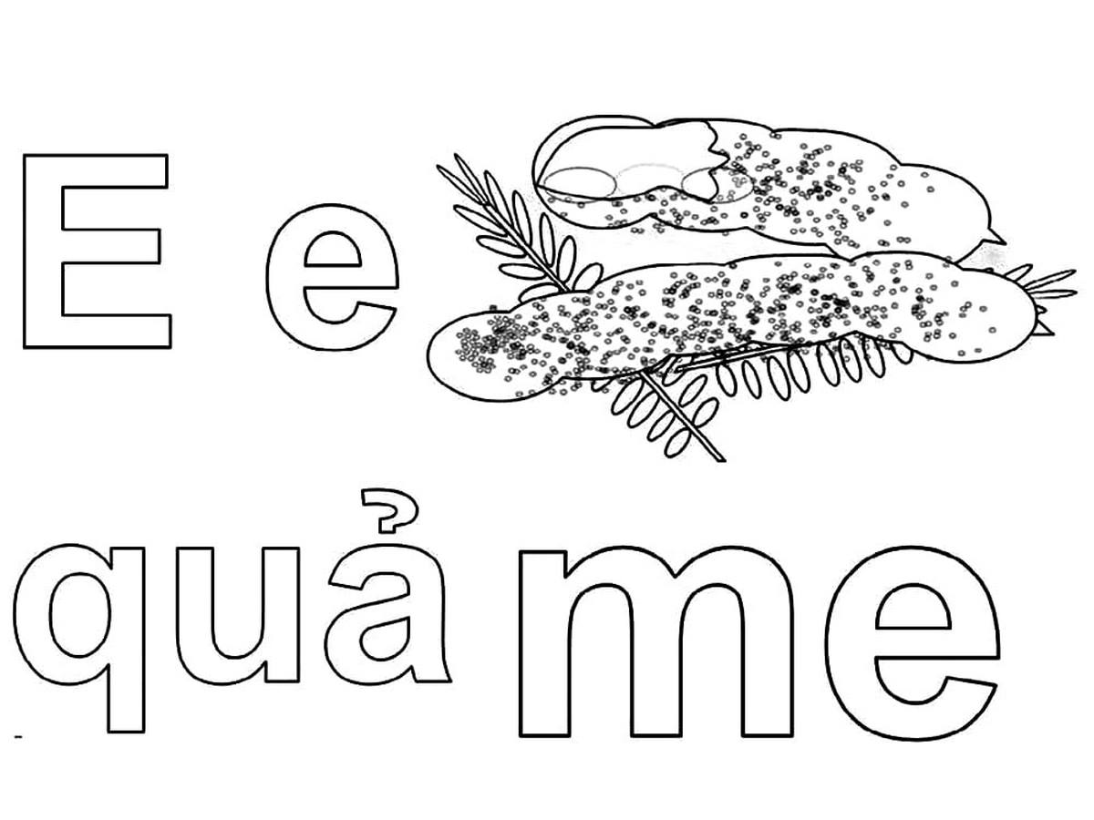 Tranh tô màu chữ cái E Tranh tô màu chữ cái E