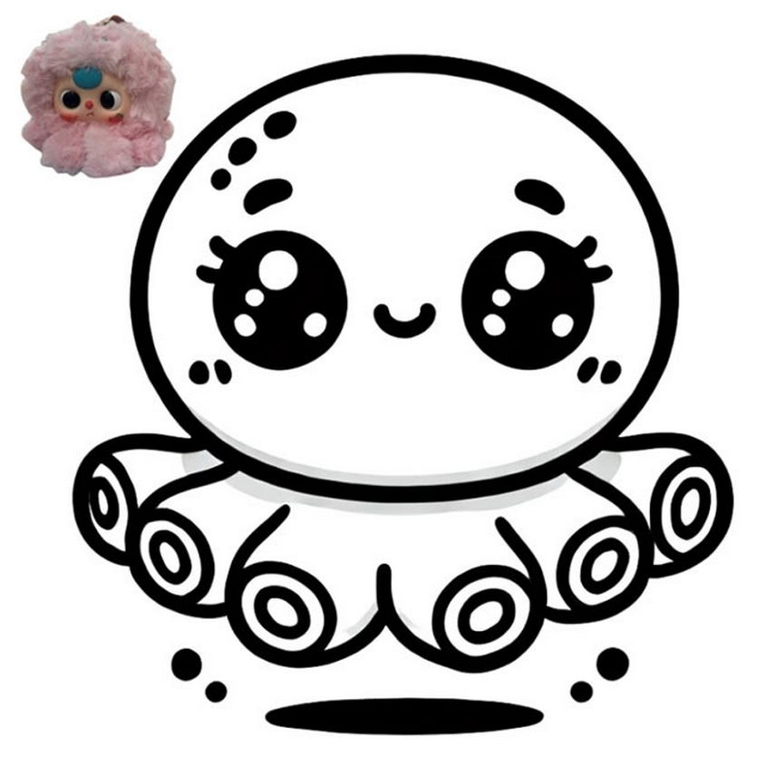 Tranh tô màu Baby Three hải sản số 3