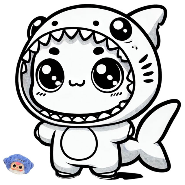 Tranh tô màu Baby Three hải sản số 5