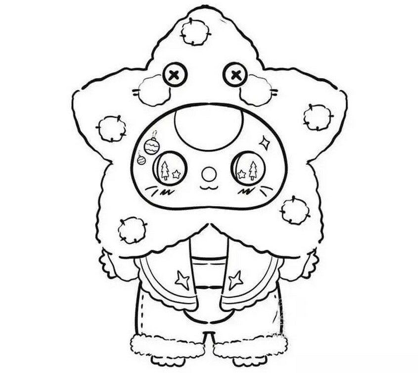 Tranh tô màu Baby Three giáng sinh số 8