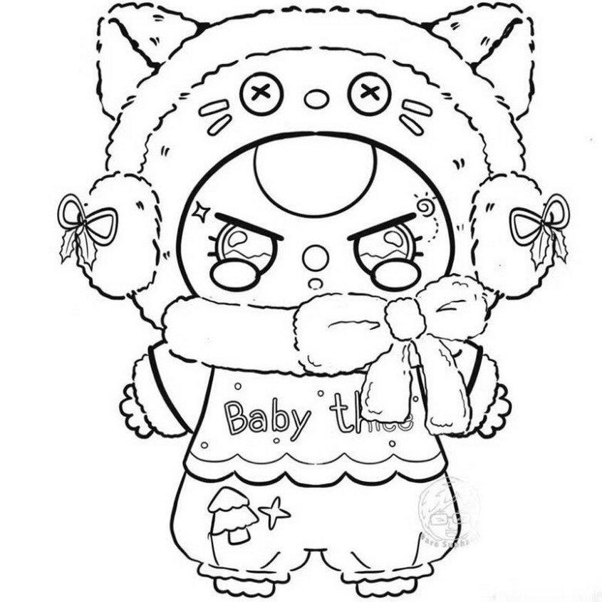 Tranh tô màu Baby Three giáng sinh số 7