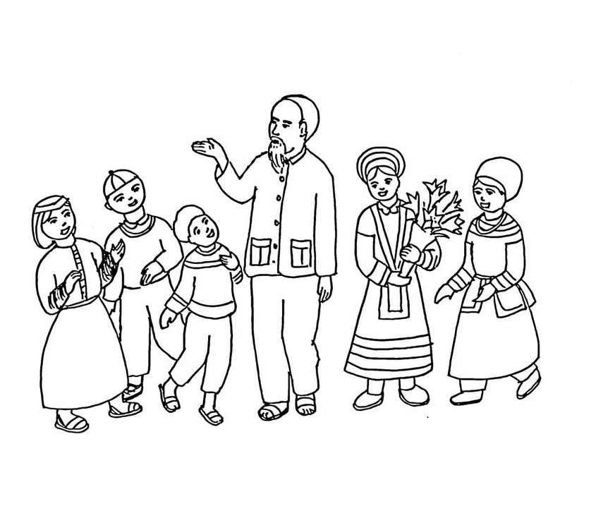 Tranh tô màu Bác Hồ trò chuyện cùng thiếu nhi Tranh tô màu Bác Hồ trò chuyện cùng thiếu nhi