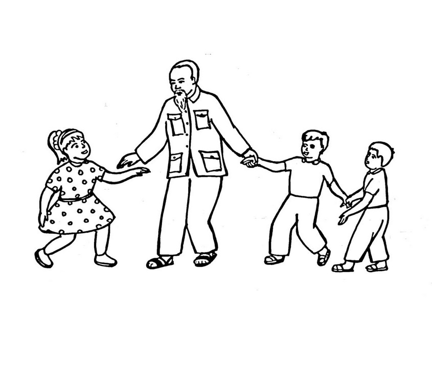 Tranh tô màu Bác Hồ vui chơi cùng thiếu nhi Tranh tô màu Bác Hồ vui chơi cùng thiếu nhi