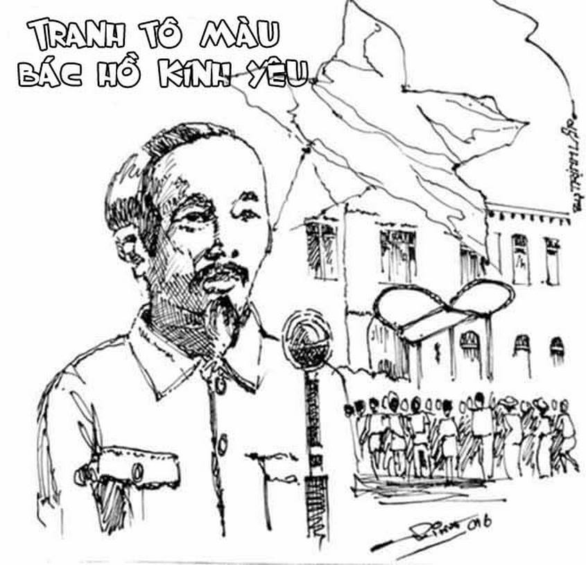 Tranh tô màu Bác Hồ đọc tuyên ngôn độc lập Tranh tô màu Bác Hồ đọc tuyên ngôn độc lập