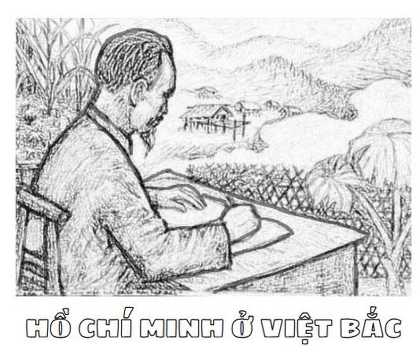 Tranh tô màu Bác Hồ ở Việt Bắc Tranh tô màu Bác Hồ ở Việt Bắc