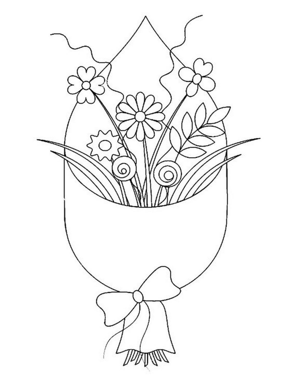 Tranh tô màu bó hoa số 2