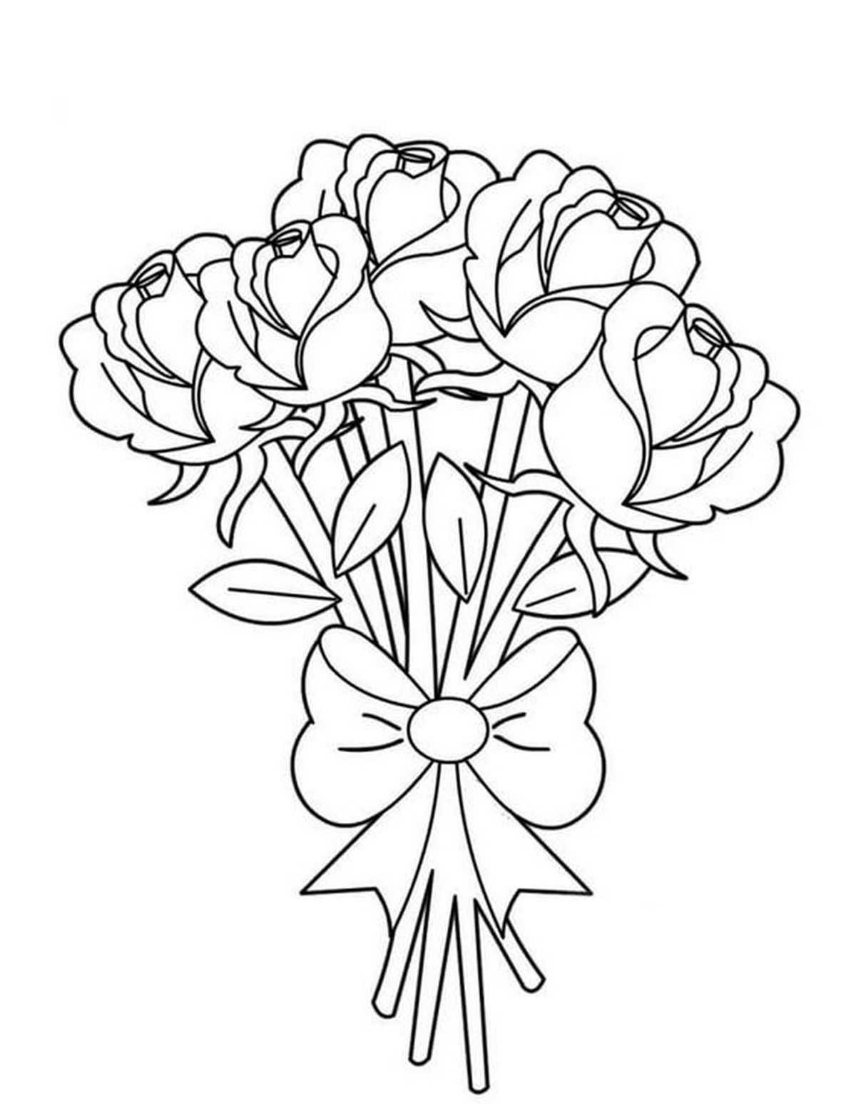 Tranh tô màu bó hoa số 5