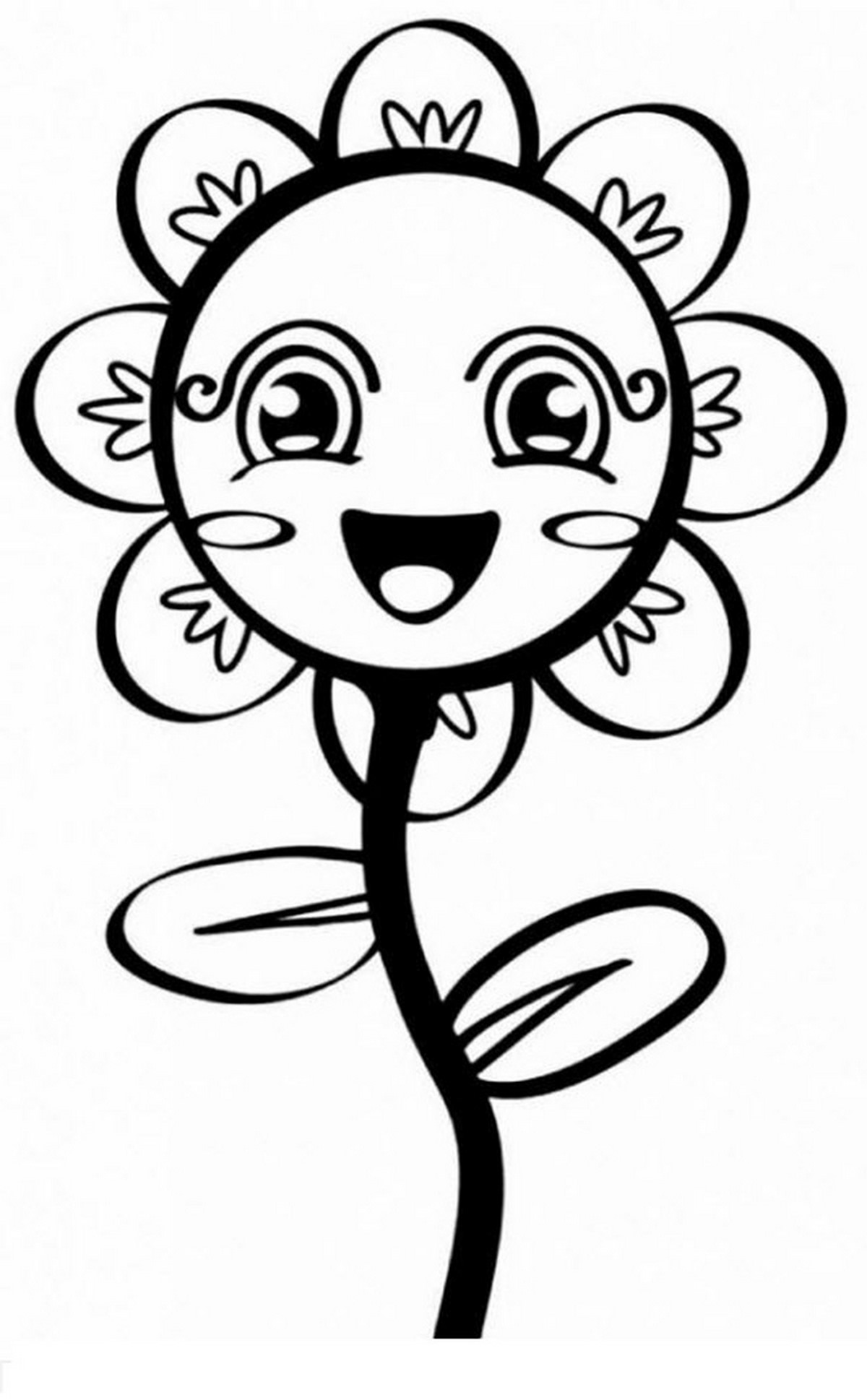 Tranh tô màu bông hoa nở số 7