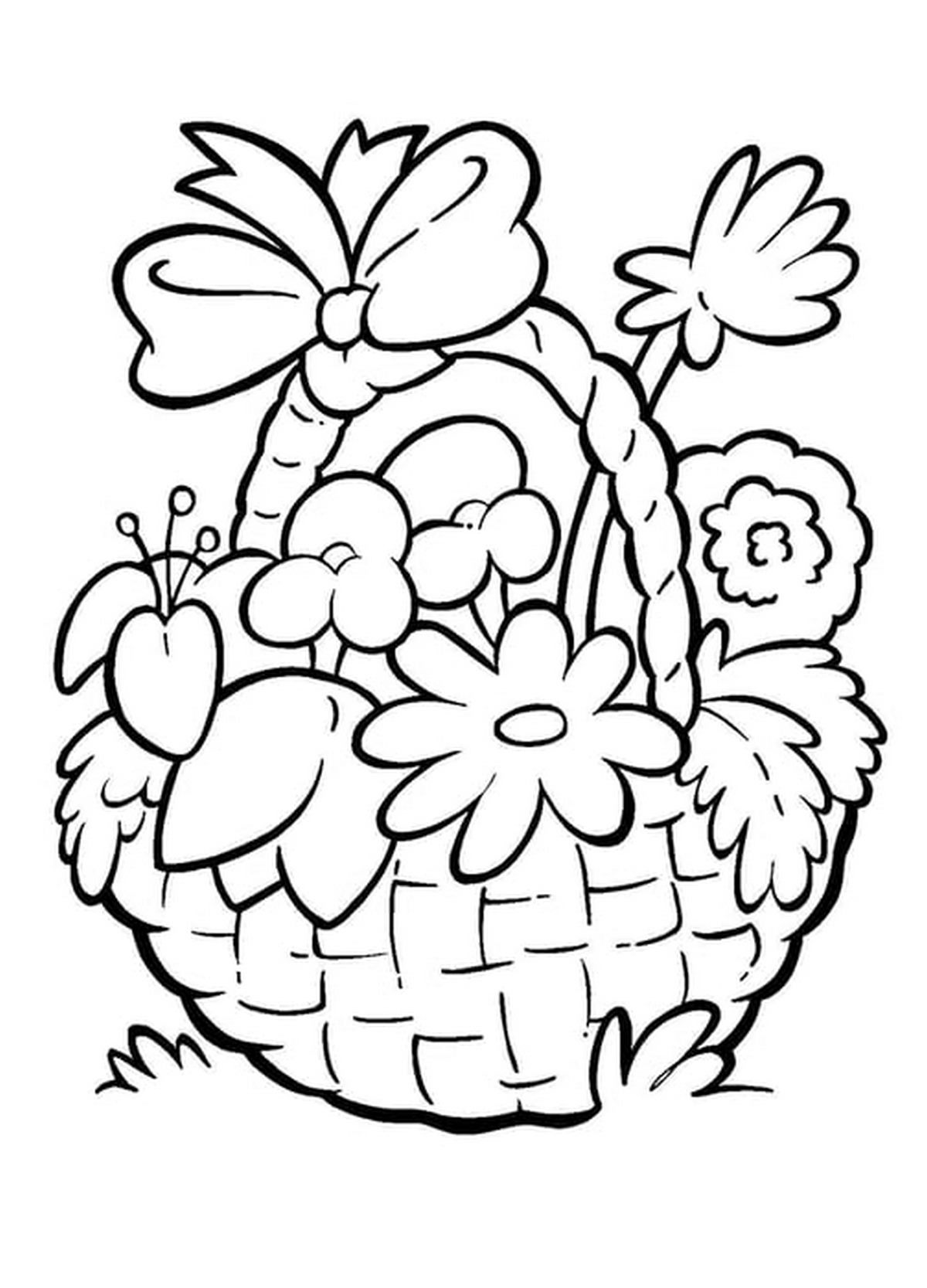 Tranh tô màu bó hoa số 11