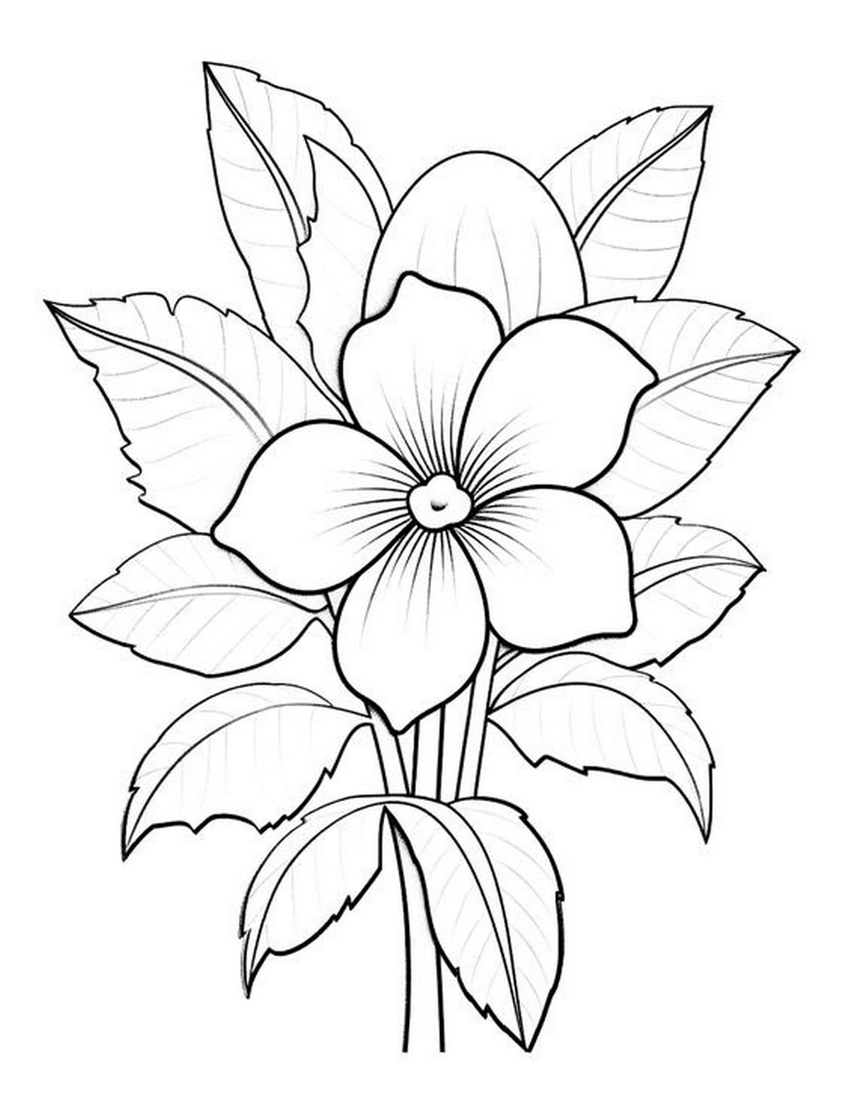 Tranh tô màu bông hoa nở số 16