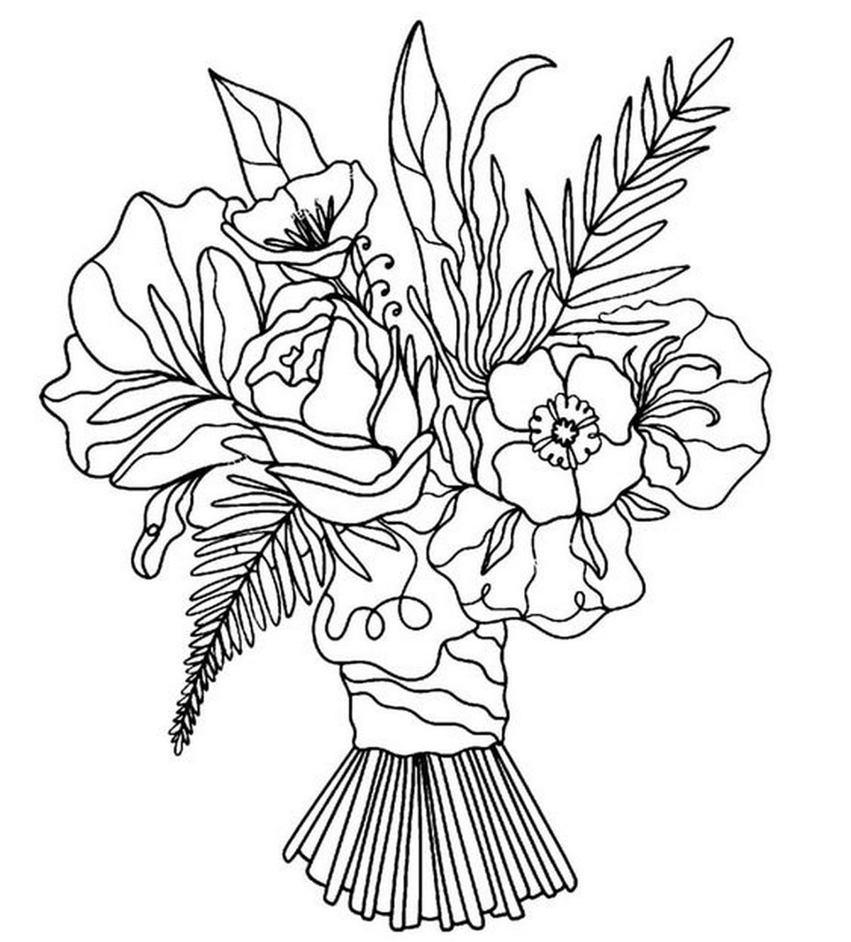 Tranh tô màu bó hoa số 16