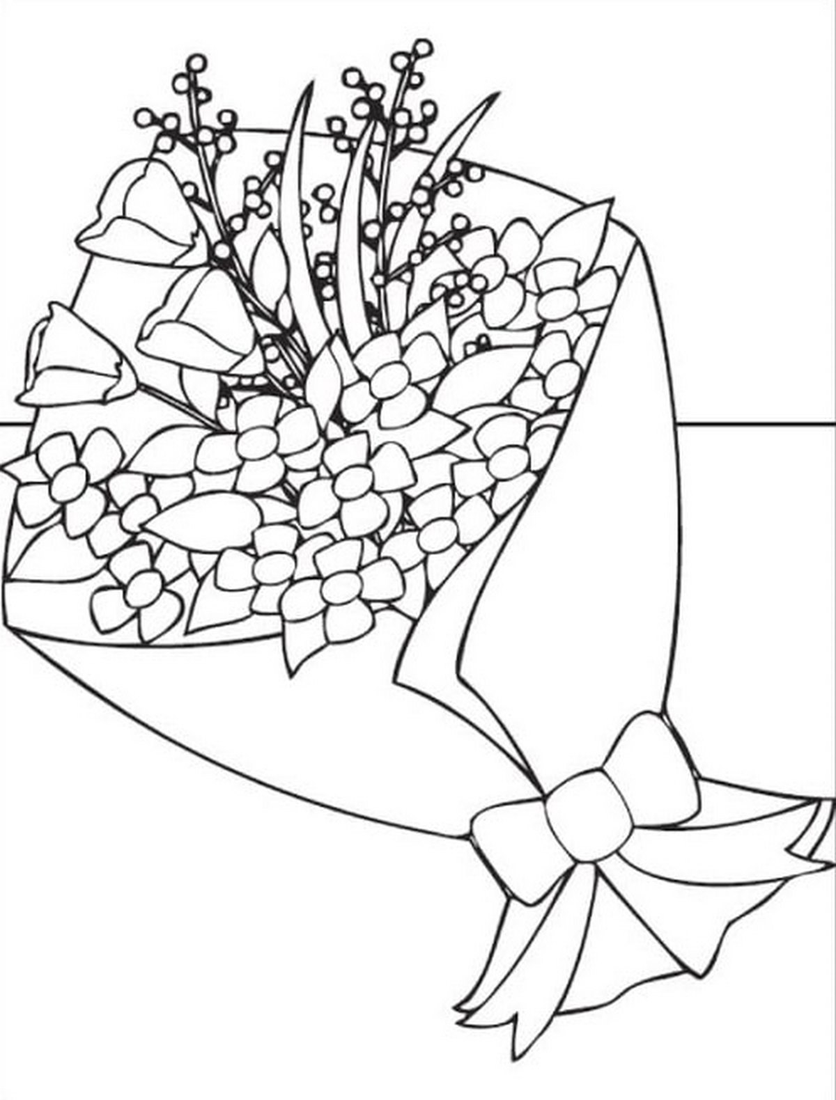 Tranh tô màu bó hoa số 17