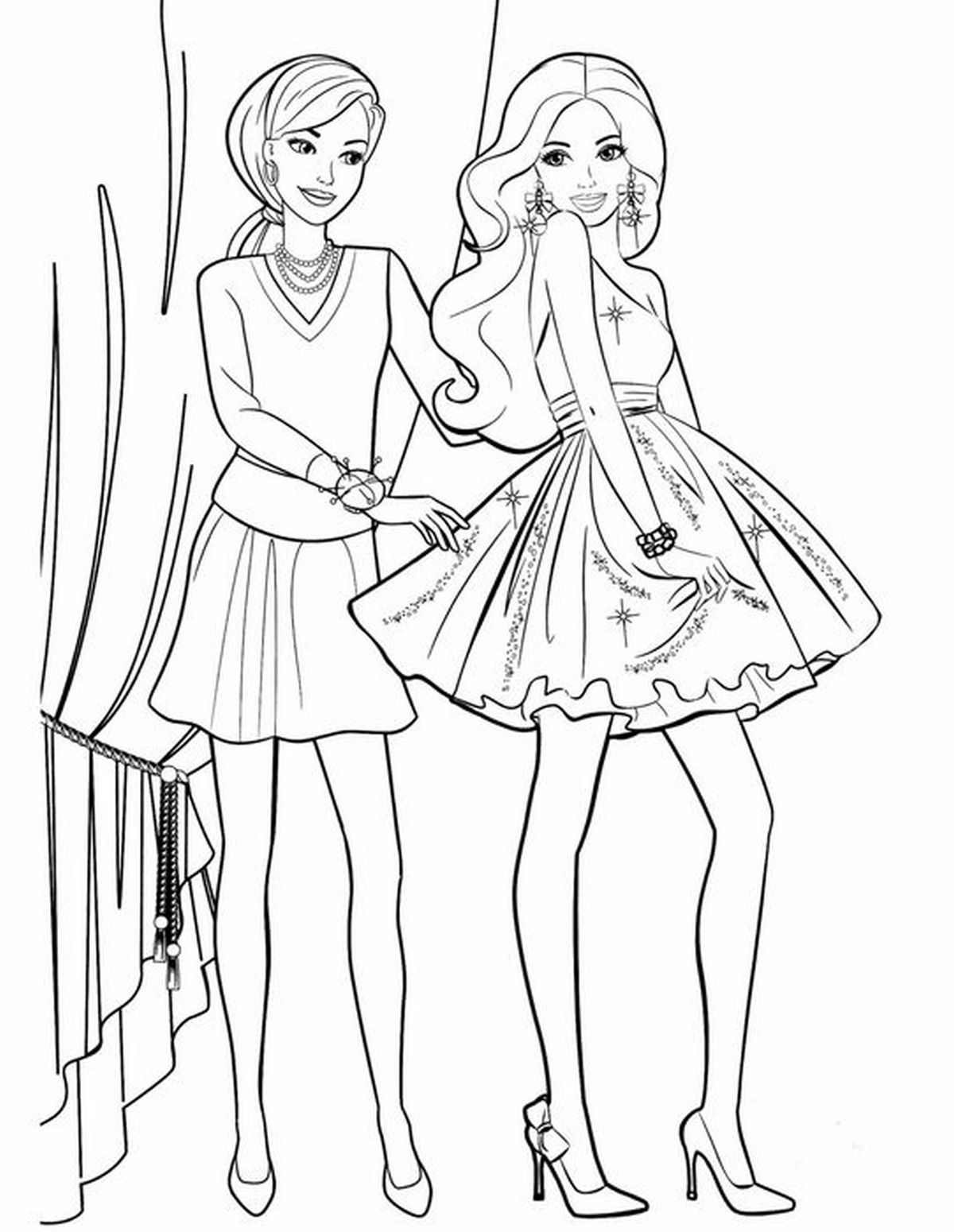 Tranh tô màu búp bê Barbie số 2