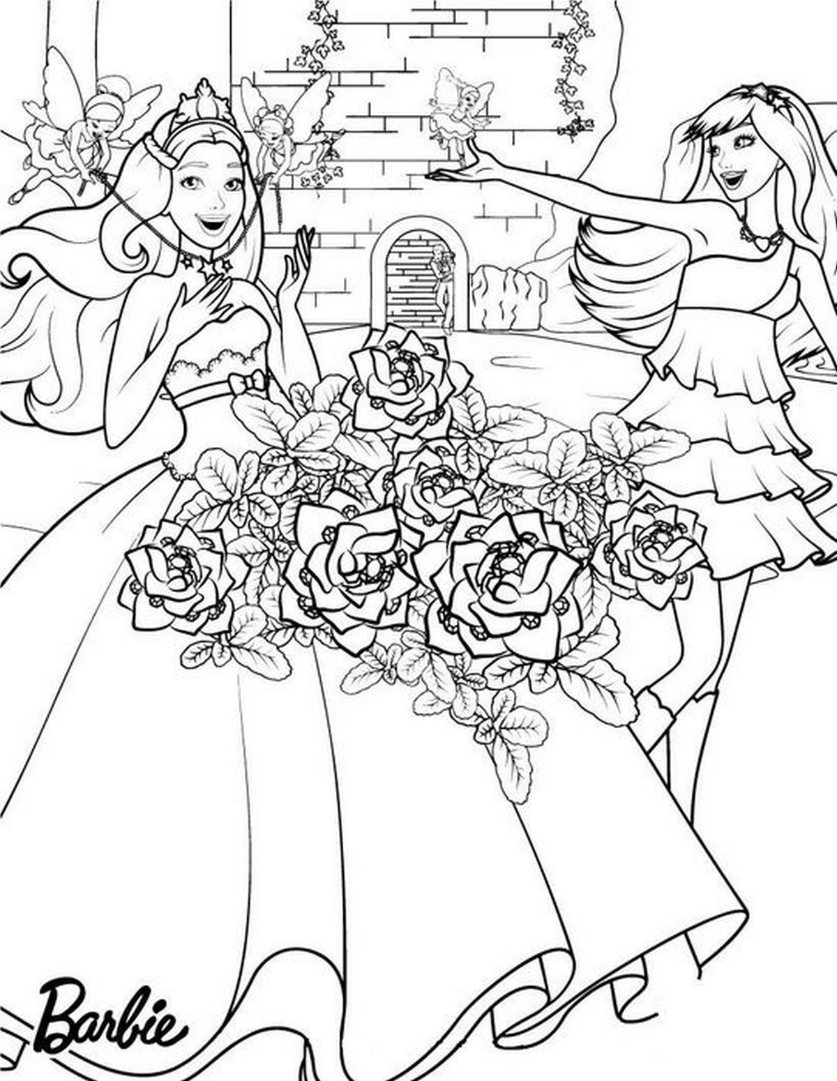 Tranh tô màu búp bê Barbie số 8